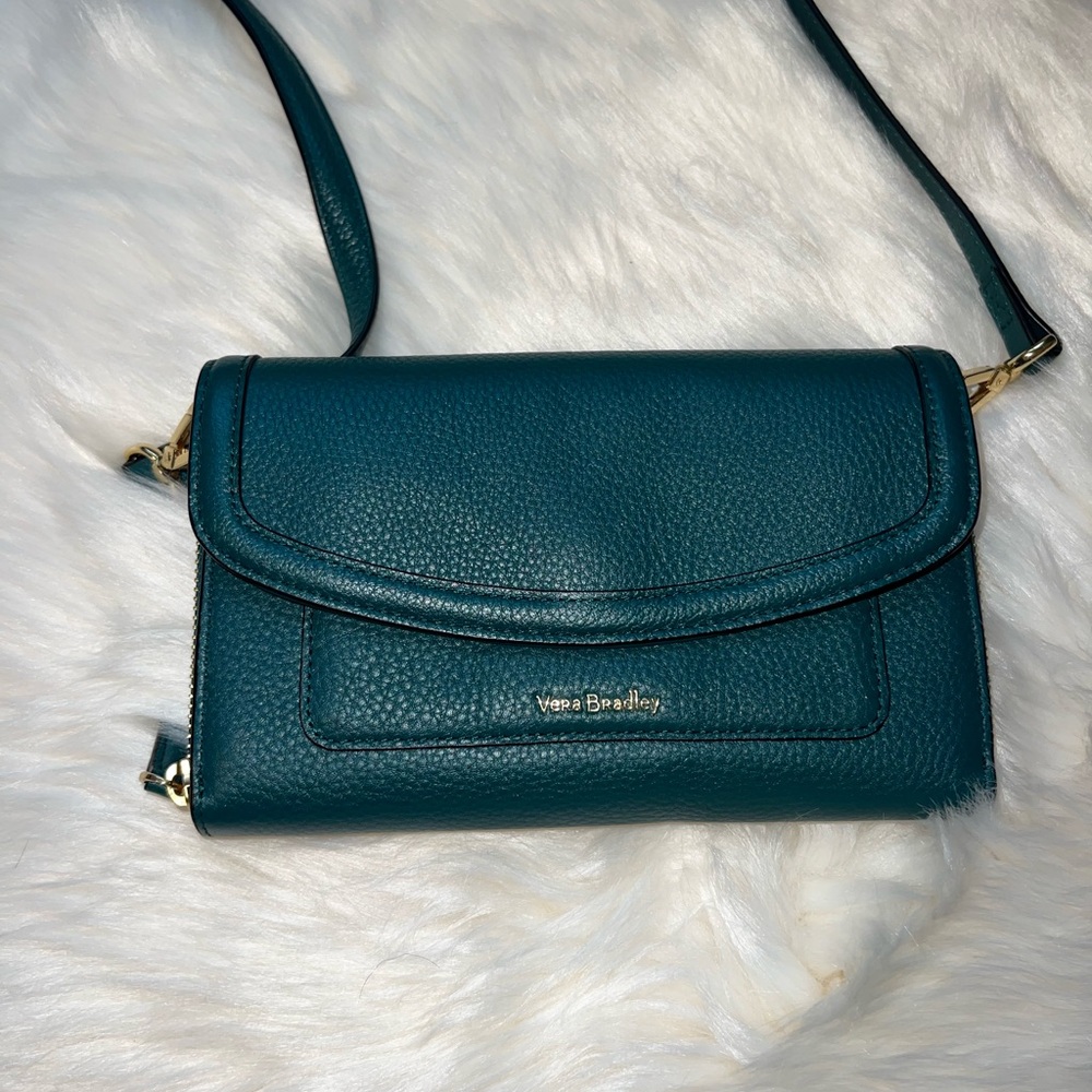 Vera Bradley Teal leather wallet crossbody